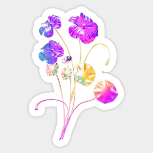 Aesthetic Chrome Plants Sticker